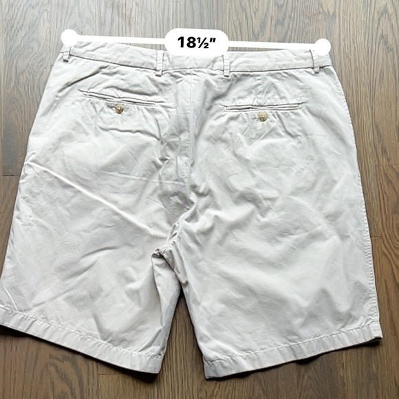 J McLaughlin Shorts Mens Size 40 Solid Khaki Flat Front Cotton Chino academia E - Picture 8 of 10